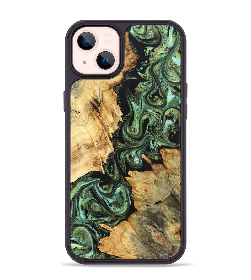 iPhone 14 Plus Wood Phone Case - Shanta (Green, 823451)