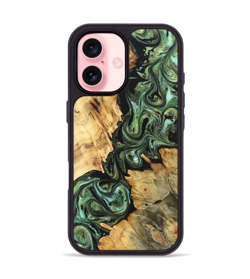 iPhone 16 Wood Phone Case - Shanta (Green, 823451)