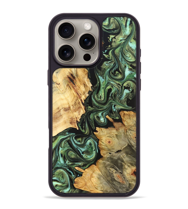 iPhone 16 Pro Max Wood Phone Case - Shanta (Green, 823451)