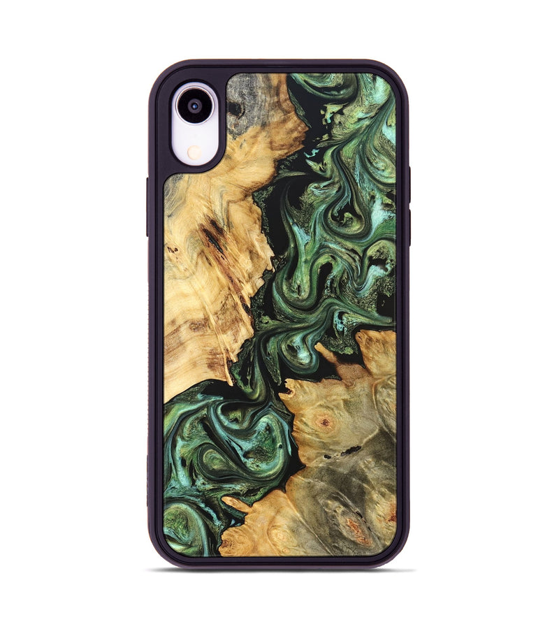 iPhone Xr Wood Phone Case - Shanta (Green, 823451)