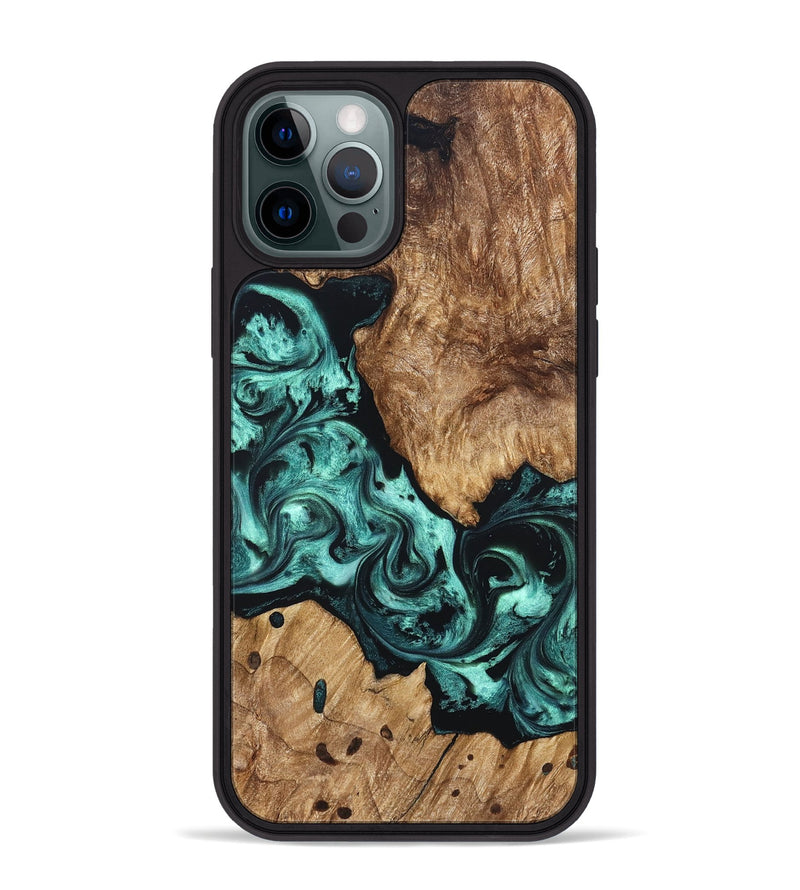 iPhone 12 Pro Max Wood Phone Case - Artie (Green, 823452)