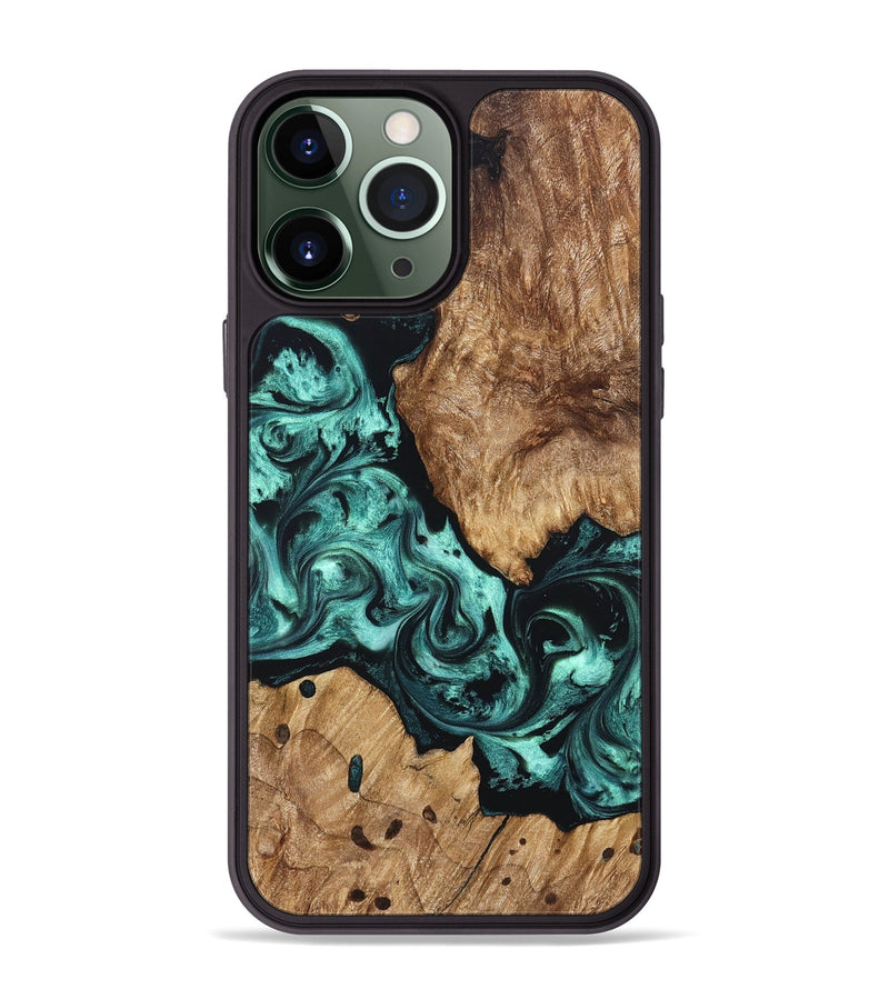 iPhone 13 Pro Max Wood Phone Case - Artie (Green, 823452)