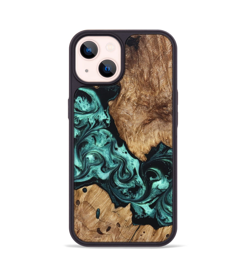 iPhone 14 Wood Phone Case - Artie (Green, 823452)