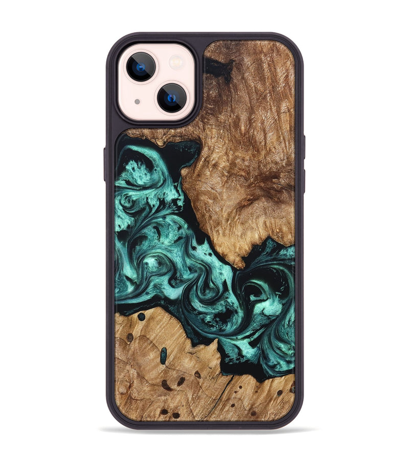 iPhone 14 Plus Wood Phone Case - Artie (Green, 823452)