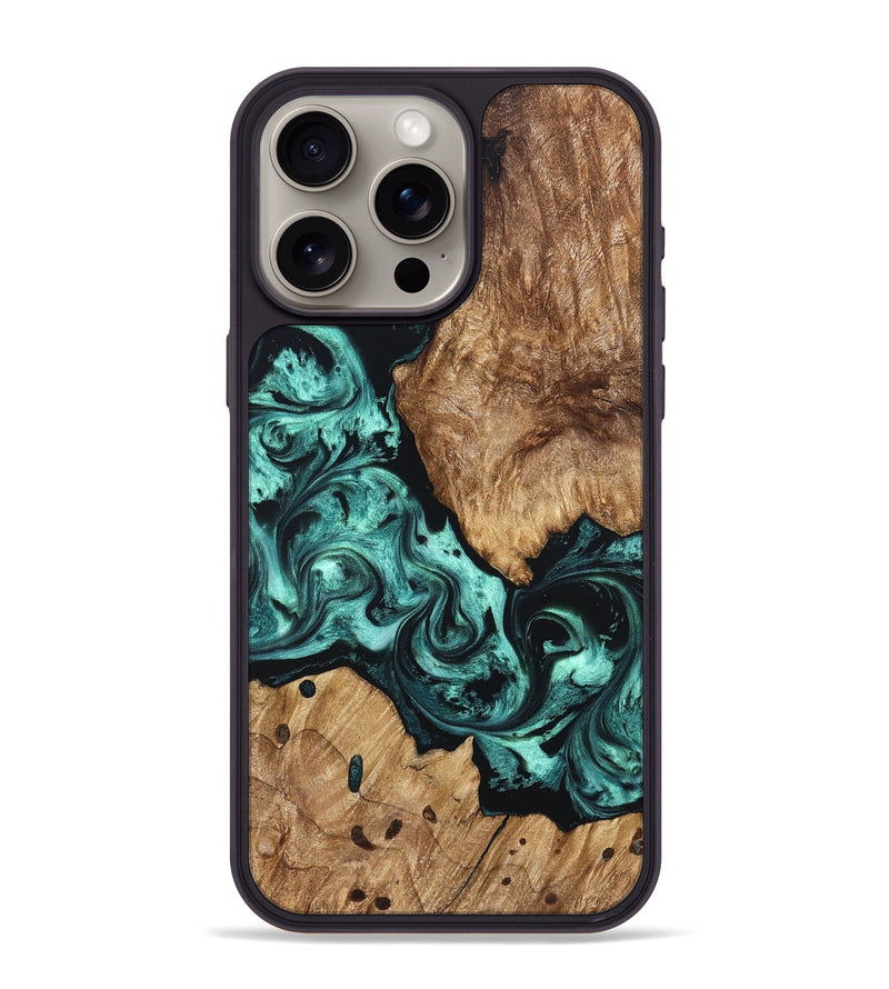 iPhone 15 Pro Max Wood Phone Case - Artie (Green, 823452)