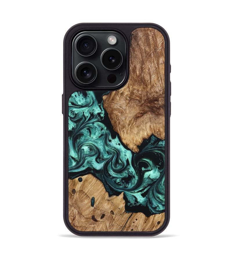 iPhone 15 Pro Wood Phone Case - Artie (Green, 823452)