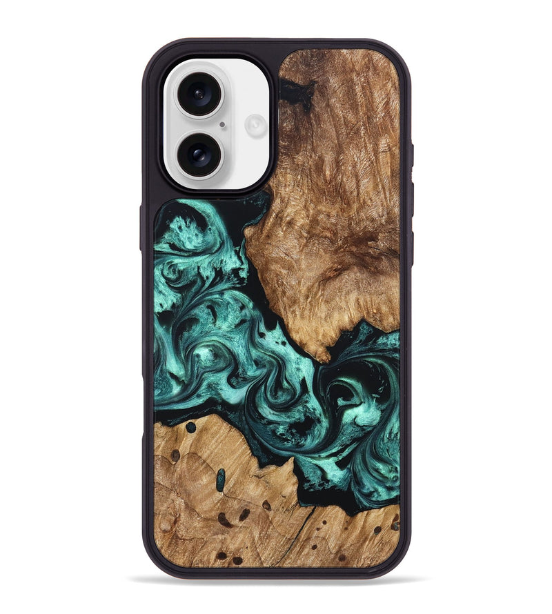 iPhone 16 Plus Wood Phone Case - Artie (Green, 823452)