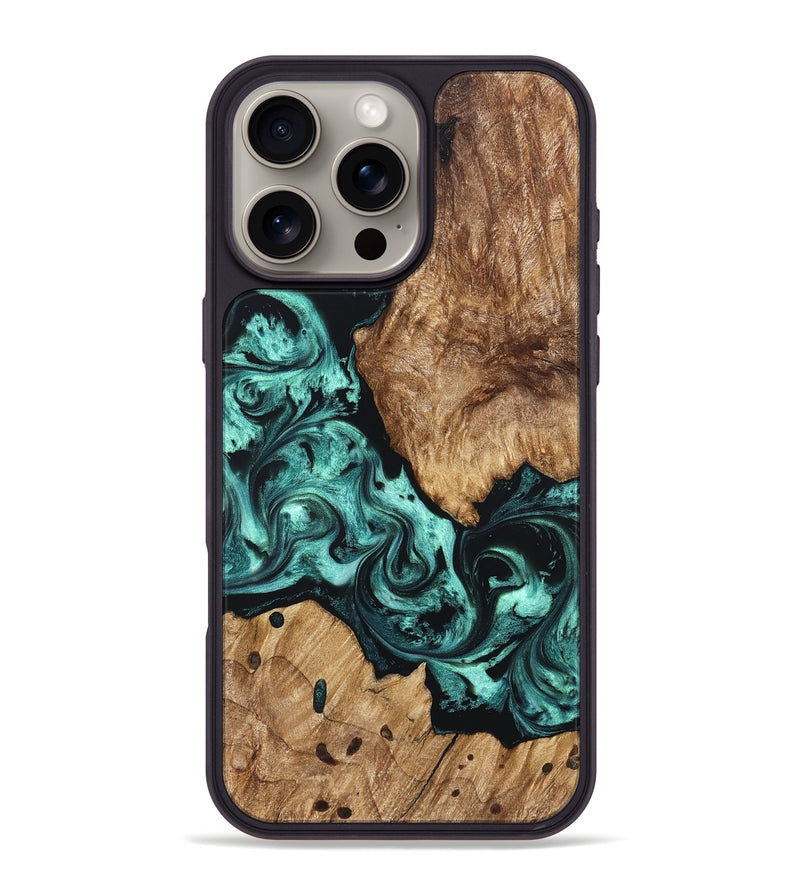 iPhone 16 Pro Max Wood Phone Case - Artie (Green, 823452)