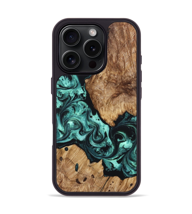 iPhone 16 Pro Wood Phone Case - Artie (Green, 823452)