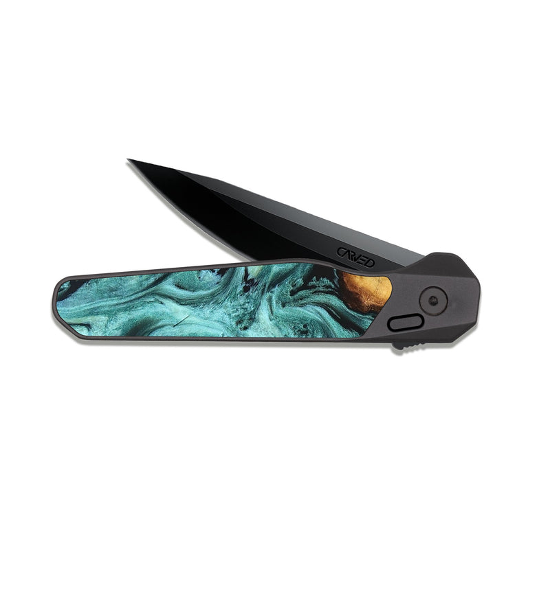 EDC Dark Slate Wood Pocket Knife - Zackery (Green, 823453)