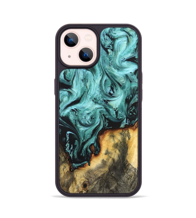 iPhone 14 Wood Phone Case - Zackery (Green, 823453)
