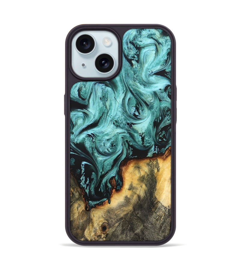 iPhone 15 Wood Phone Case - Zackery (Green, 823453)