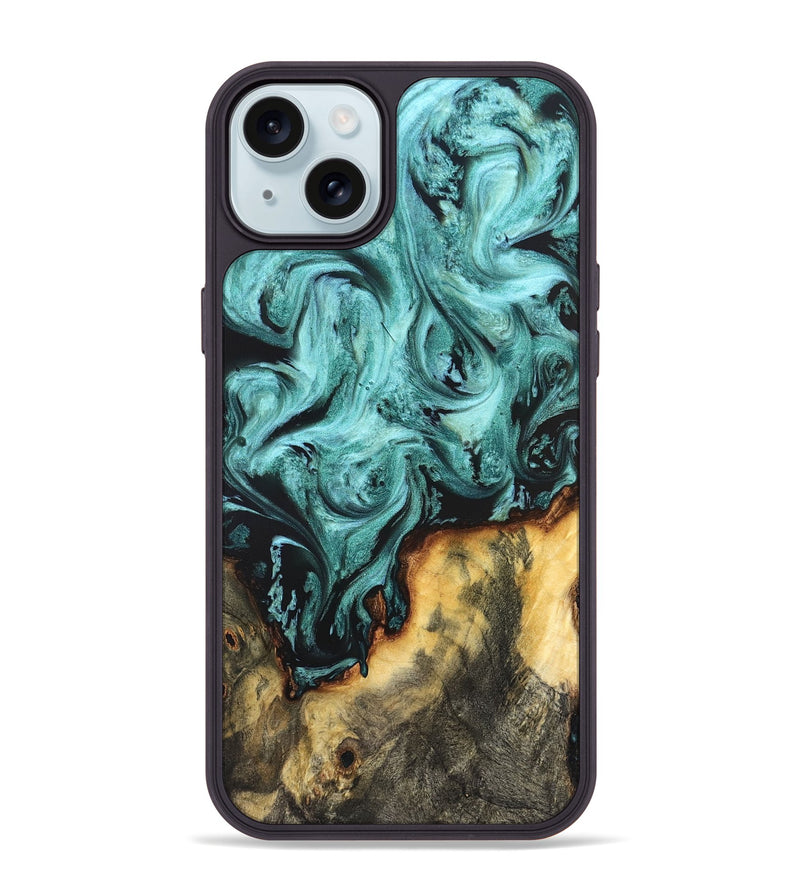 iPhone 15 Plus Wood Phone Case - Zackery (Green, 823453)