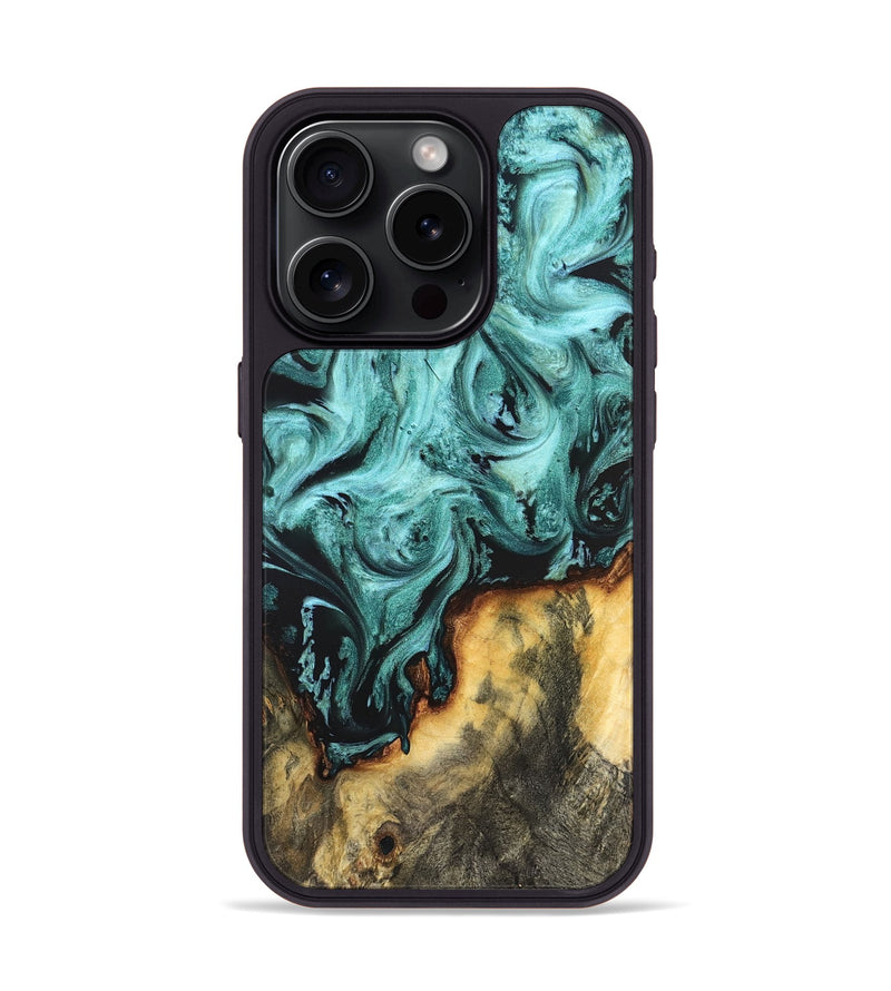 iPhone 15 Pro Wood Phone Case - Zackery (Green, 823453)