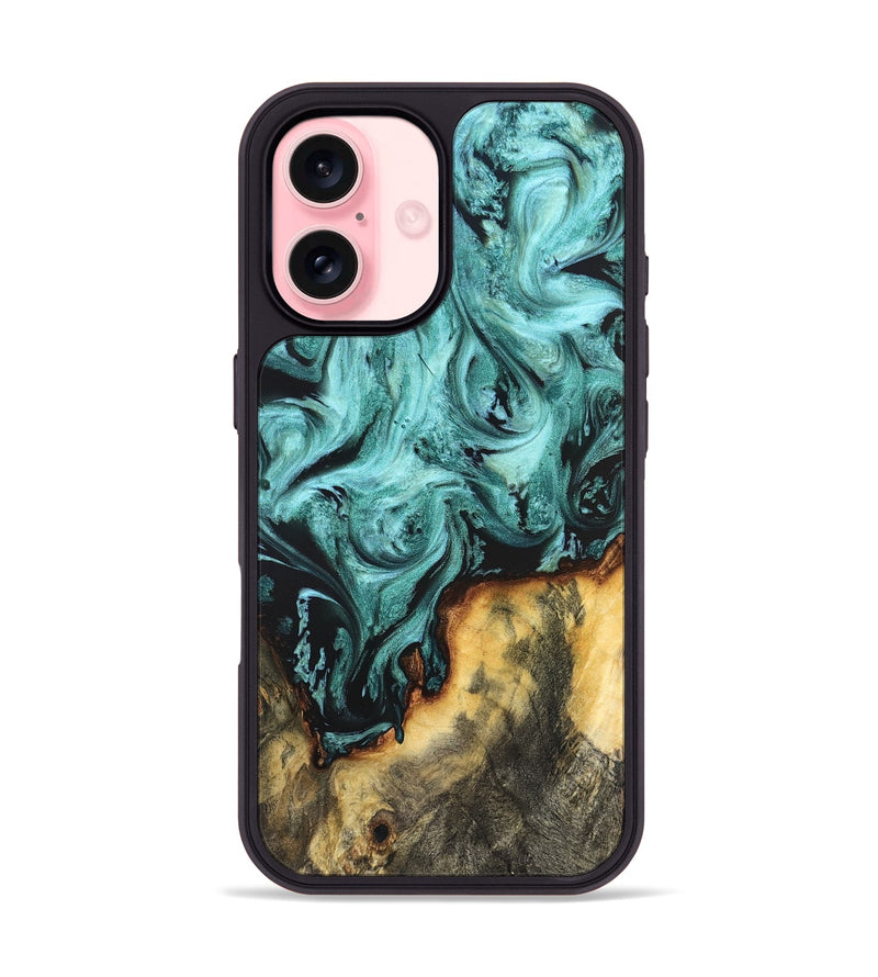 iPhone 16 Wood Phone Case - Zackery (Green, 823453)