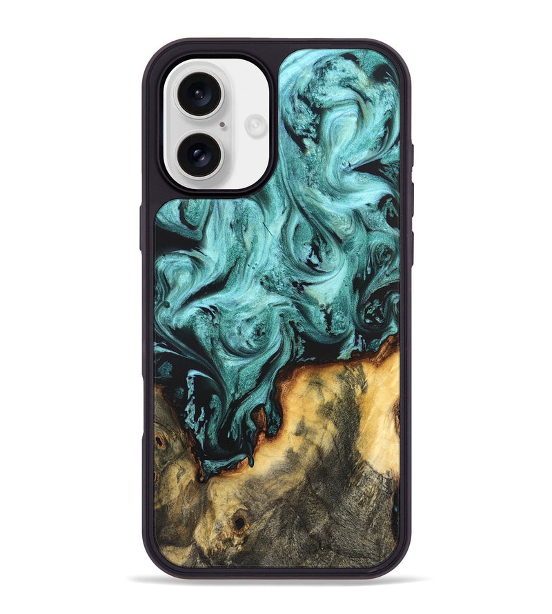 iPhone 16 Plus Wood Phone Case - Zackery (Green, 823453)