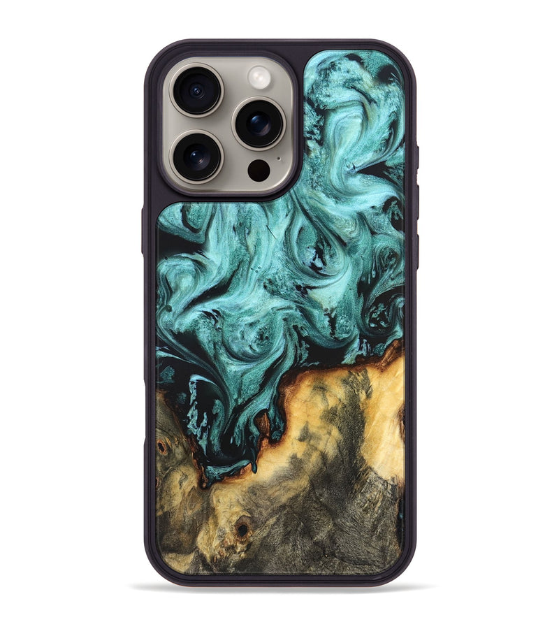 iPhone 16 Pro Max Wood Phone Case - Zackery (Green, 823453)