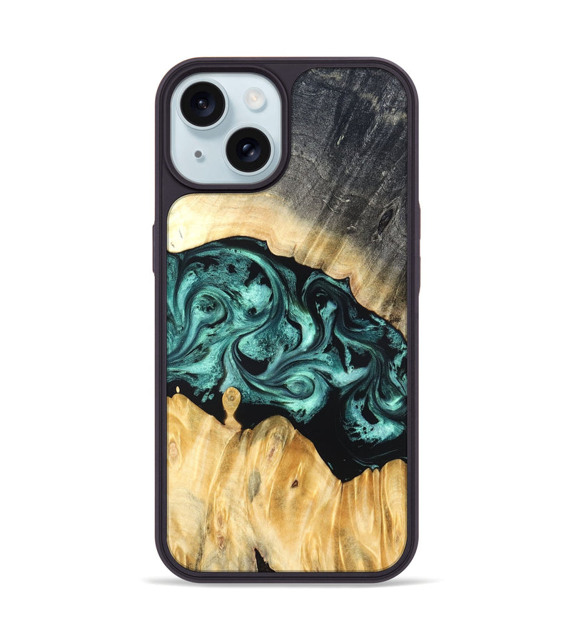 iPhone 15 Wood Phone Case - Talon (Green, 823454)