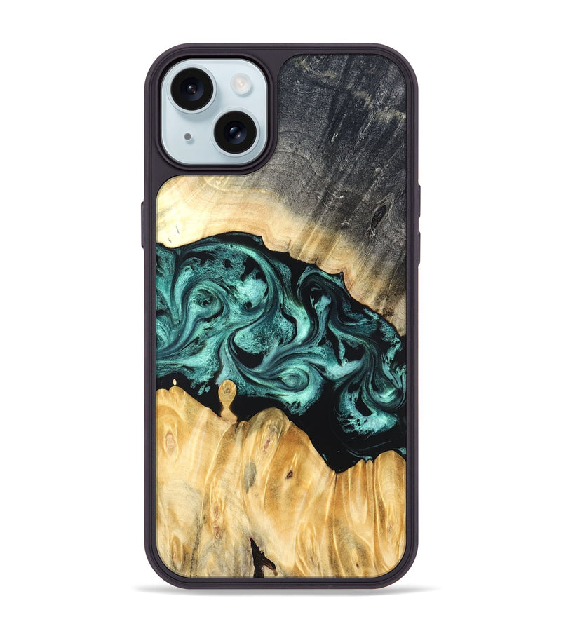 iPhone 15 Plus Wood Phone Case - Talon (Green, 823454)