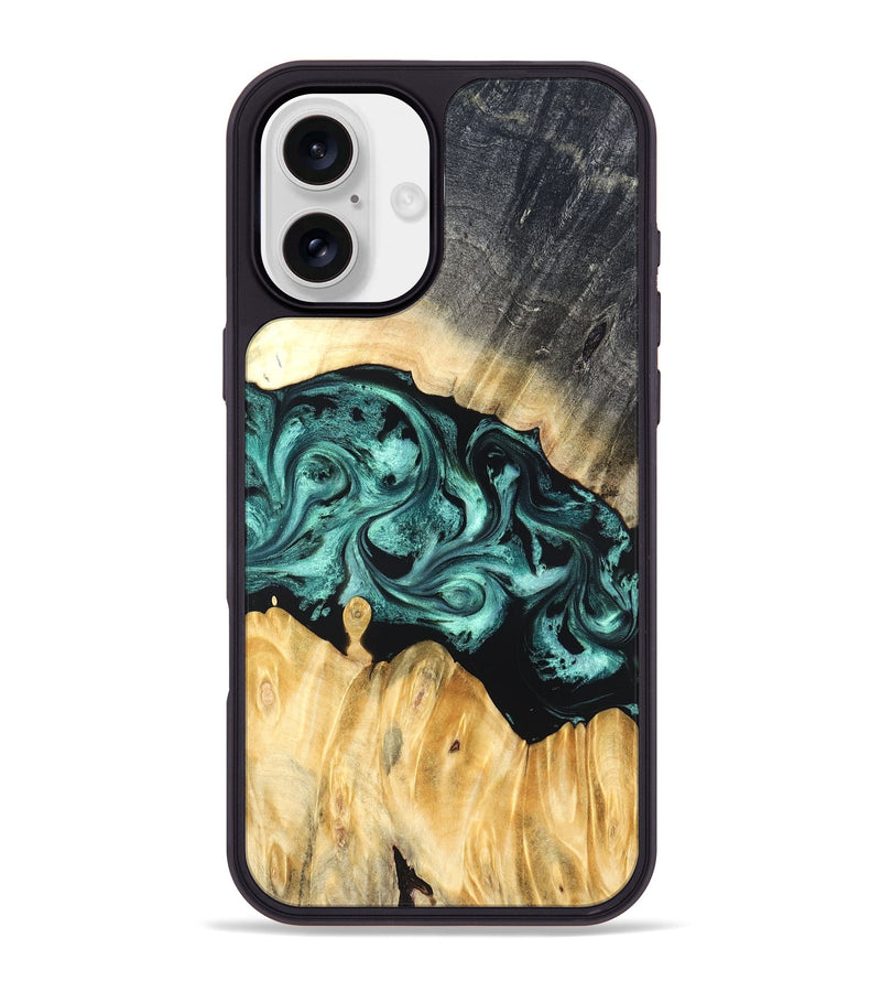 iPhone 16 Plus Wood Phone Case - Talon (Green, 823454)