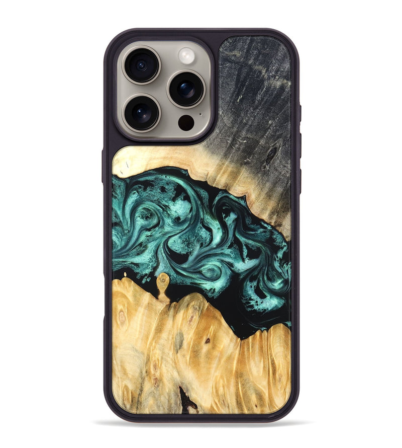 iPhone 16 Pro Max Wood Phone Case - Talon (Green, 823454)
