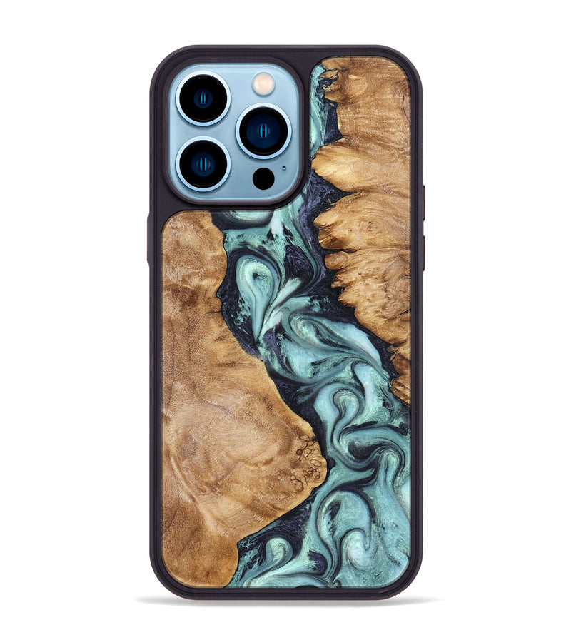iPhone 14 Pro Max Wood Phone Case - Catina (Green, 823455)