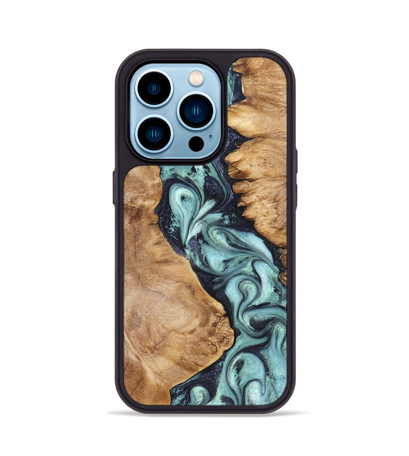 iPhone 14 Pro Wood Phone Case - Catina (Green, 823455)