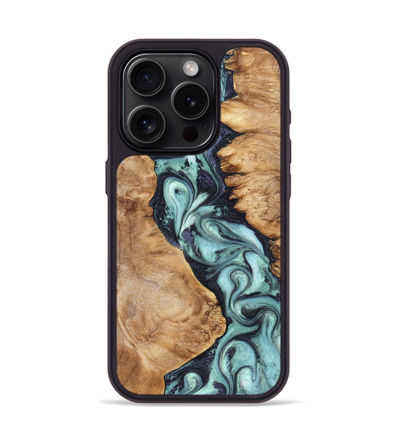 iPhone 15 Pro Wood Phone Case - Catina (Green, 823455)