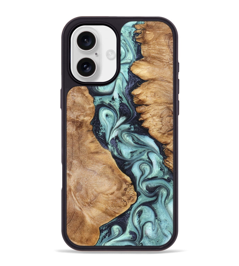 iPhone 16 Plus Wood Phone Case - Catina (Green, 823455)