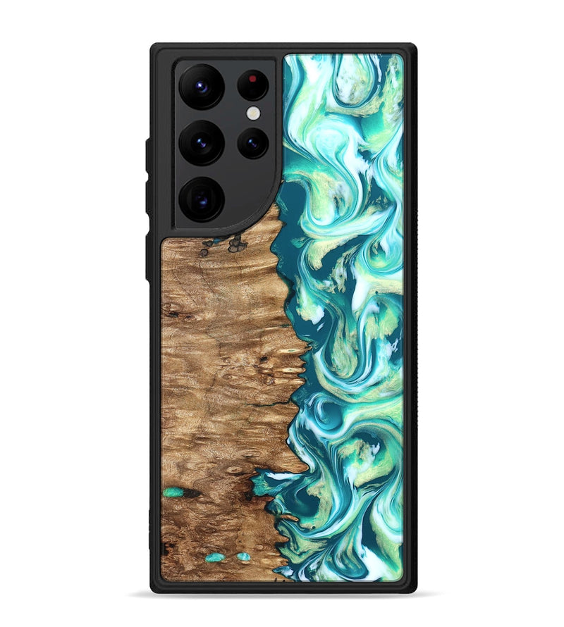 Galaxy S22 Ultra Wood Phone Case - Stacia (Green, 823456)
