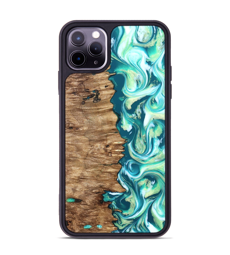 iPhone 11 Pro Max Wood Phone Case - Stacia (Green, 823456)