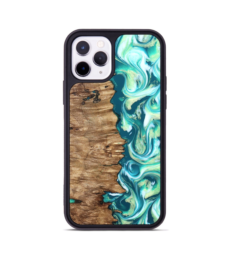 iPhone 11 Pro Wood Phone Case - Stacia (Green, 823456)