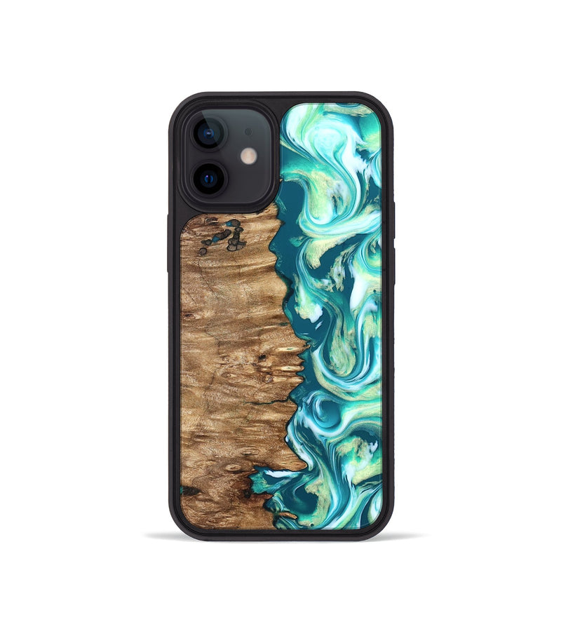 iPhone 12 mini Wood Phone Case - Stacia (Green, 823456)