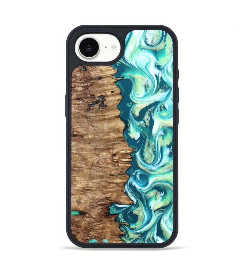 iPhone 16e Wood Phone Case - Stacia (Green, 823456)