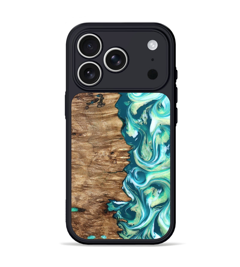 iPhone 17 Pro Wood Phone Case - Stacia (Green, 823456)