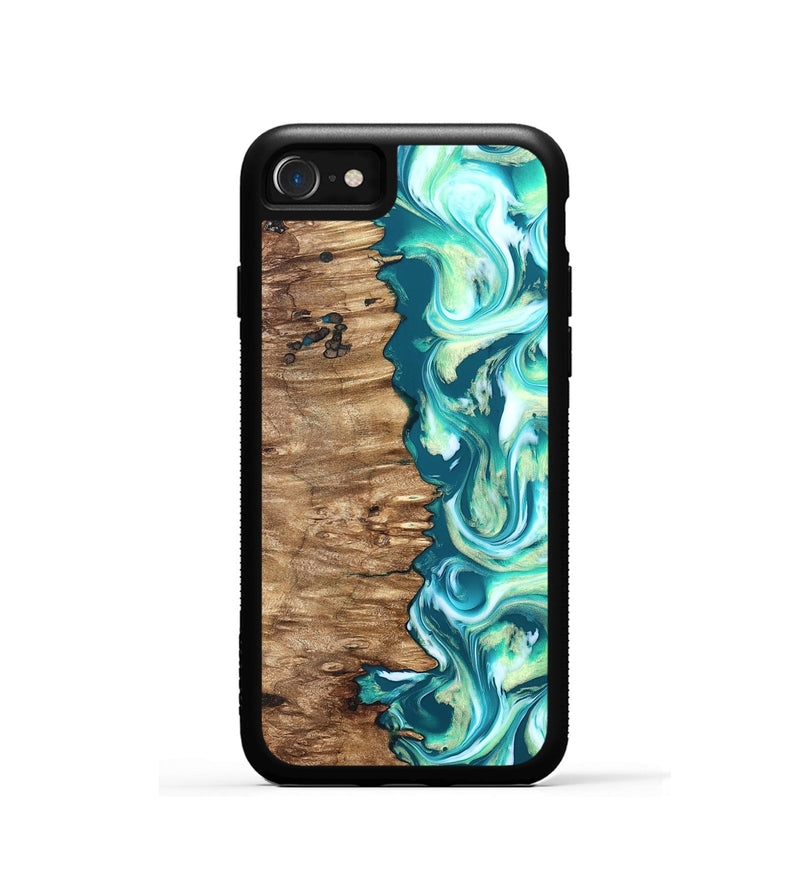 iPhone SE Wood Phone Case - Stacia (Green, 823456)