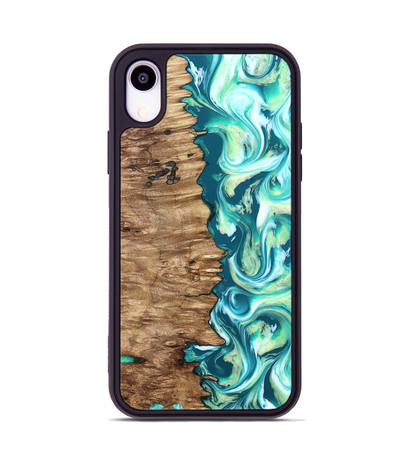 iPhone Xr Wood Phone Case - Stacia (Green, 823456)