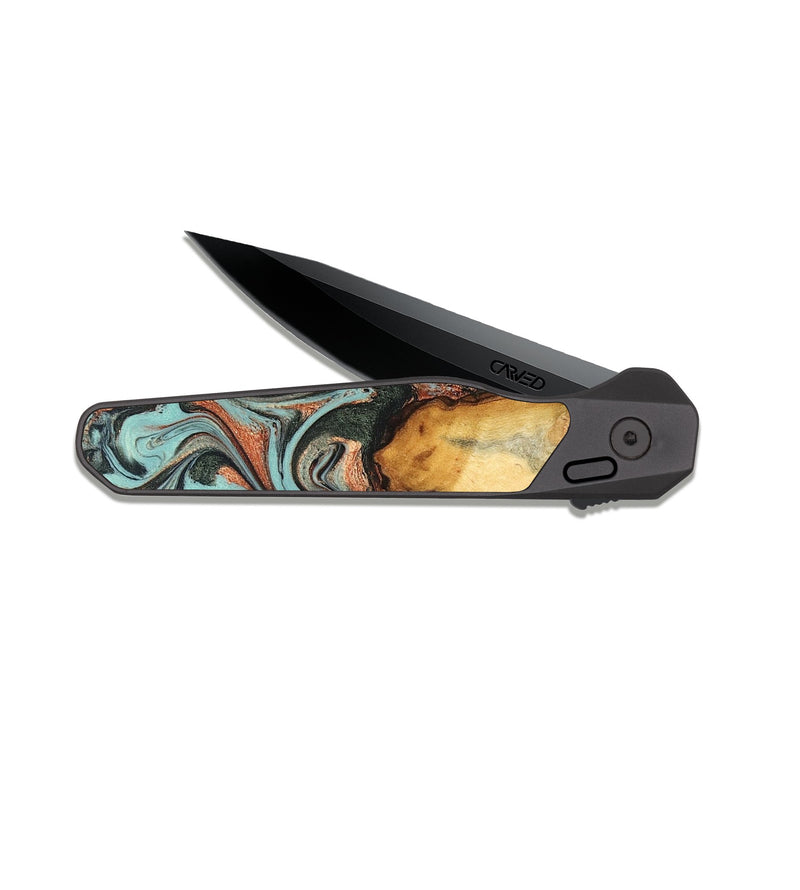 EDC Dark Slate Wood Pocket Knife - Glenda (Green, 823457)