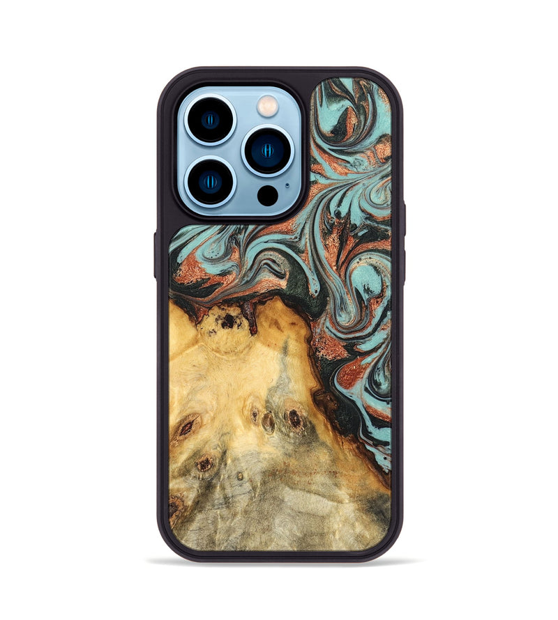 iPhone 14 Pro Wood Phone Case - Glenda (Green, 823457)
