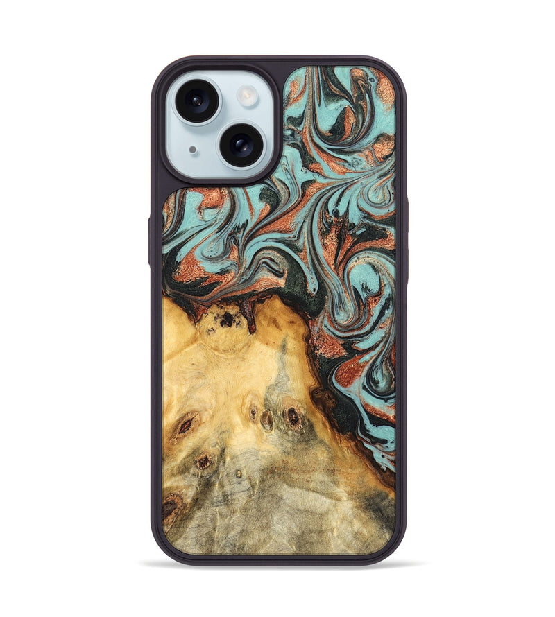 iPhone 15 Wood Phone Case - Glenda (Green, 823457)