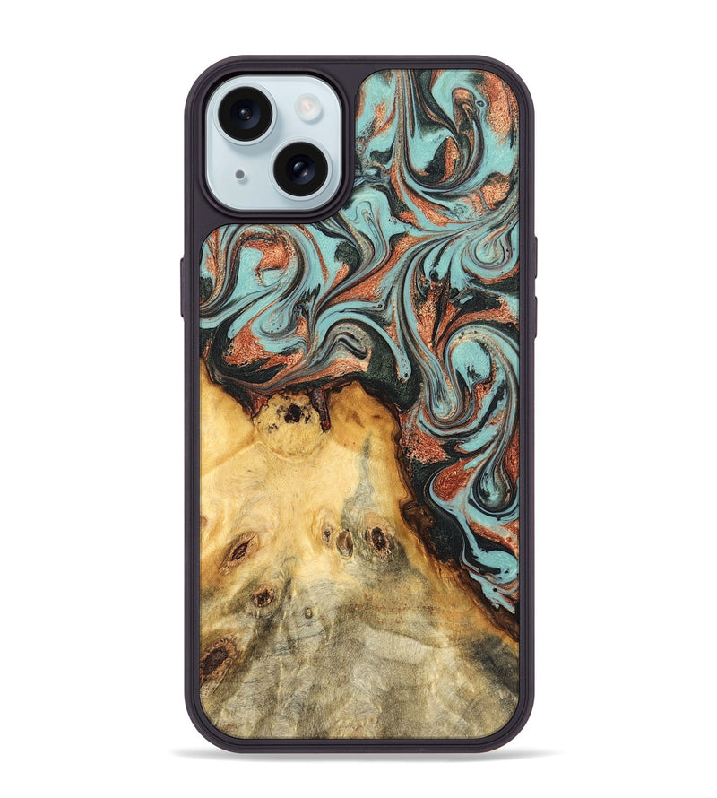 iPhone 15 Plus Wood Phone Case - Glenda (Green, 823457)