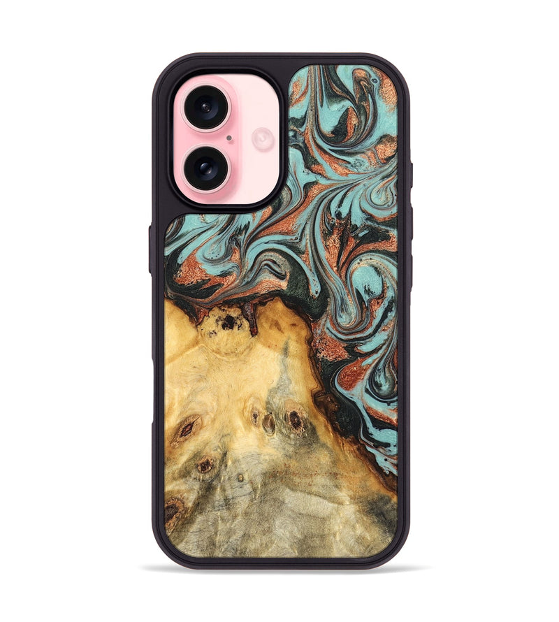 iPhone 16 Wood Phone Case - Glenda (Green, 823457)
