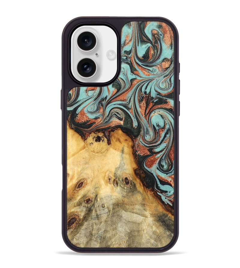 iPhone 16 Plus Wood Phone Case - Glenda (Green, 823457)