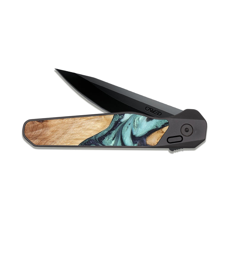 EDC Dark Slate Wood Pocket Knife - Sage (Green, 823458)