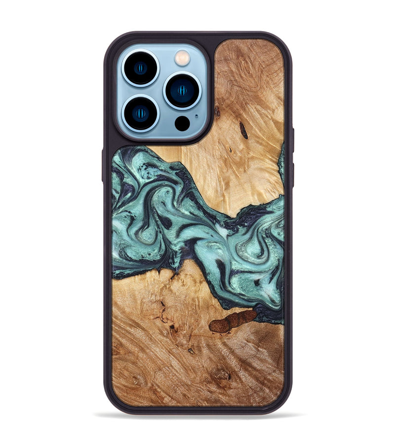 iPhone 14 Pro Max Wood Phone Case - Sage (Green, 823458)