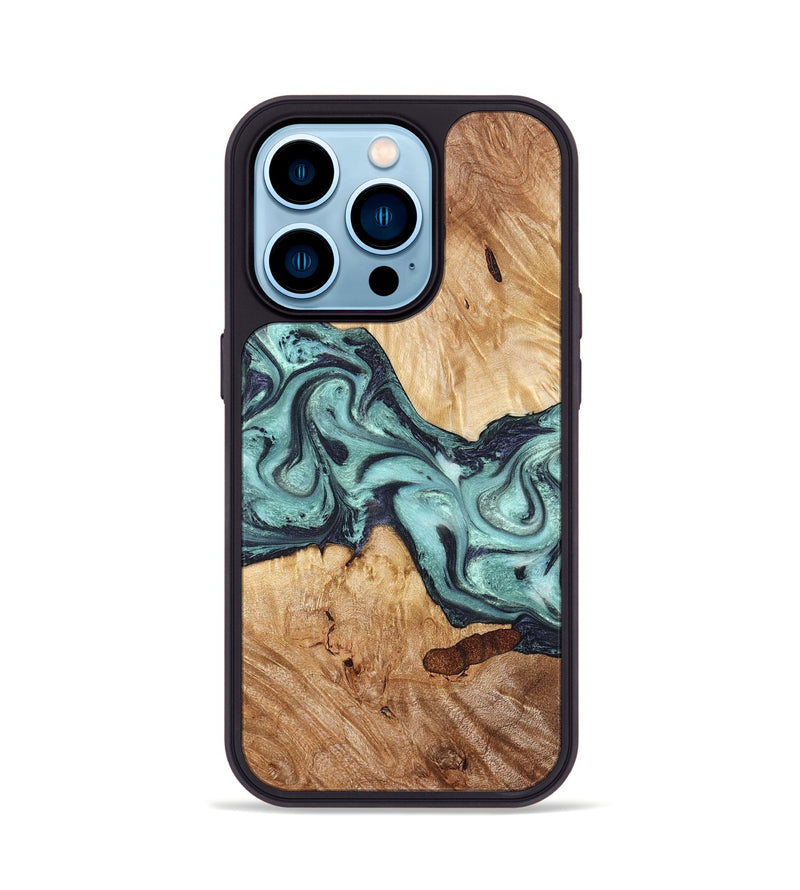 iPhone 14 Pro Wood Phone Case - Sage (Green, 823458)