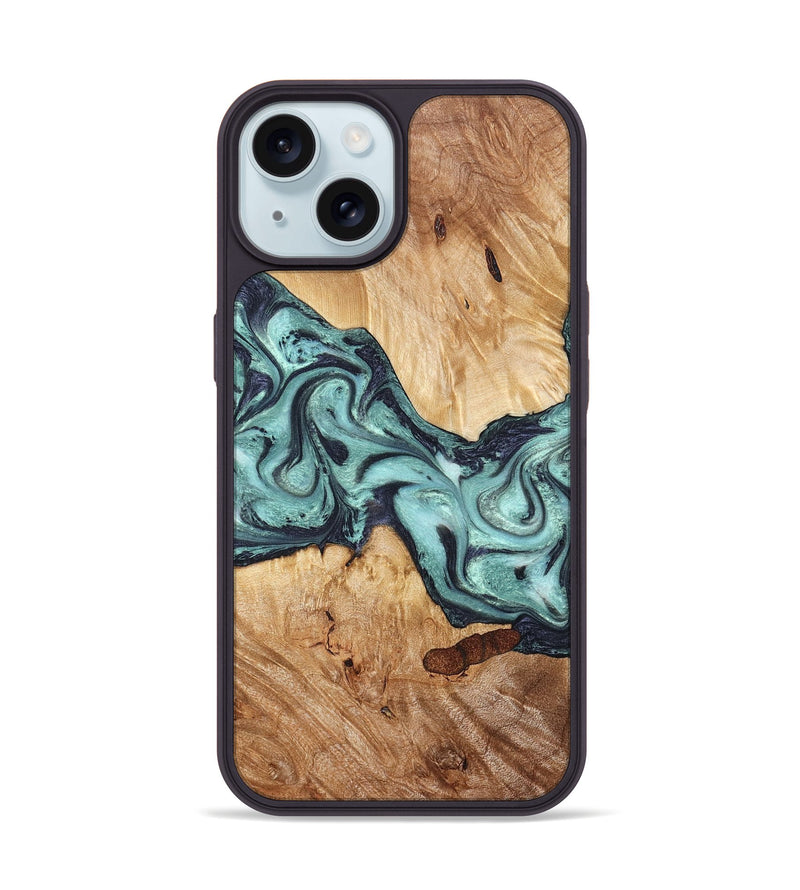 iPhone 15 Wood Phone Case - Sage (Green, 823458)