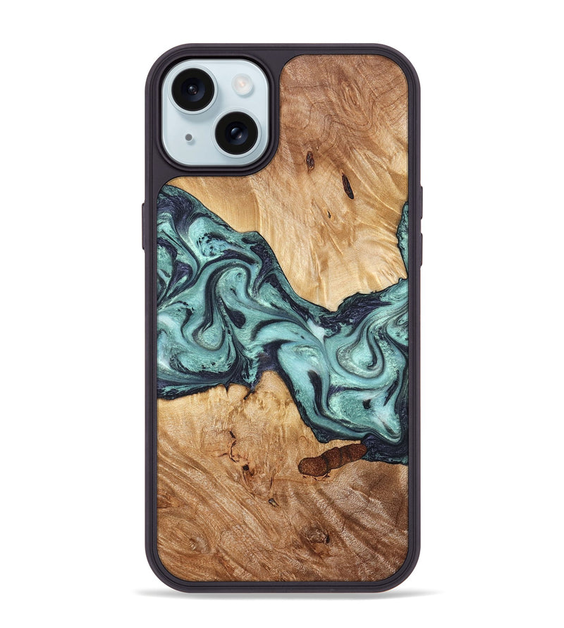 iPhone 15 Plus Wood Phone Case - Sage (Green, 823458)