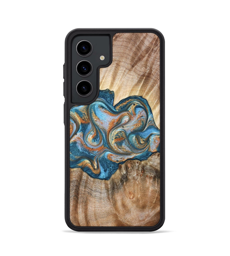 Galaxy S24 Wood Phone Case - Aracely (Teal & Gold, 823459)