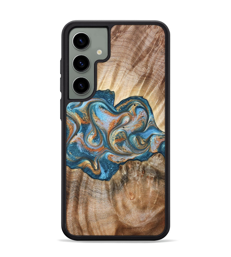 Galaxy S24 Plus Wood Phone Case - Aracely (Teal & Gold, 823459)